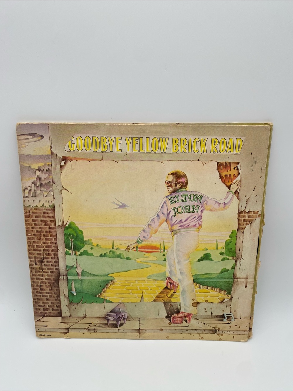 Elton John 'Goodbye Yellow Brick Road' Wall Art Print - Yellow, Green, Cream